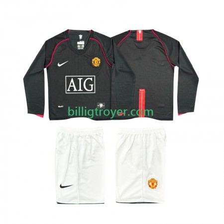 Billige Fotballdrakter Manchester United 2007 2008 Barn Retro Bortedraktsett Langermet